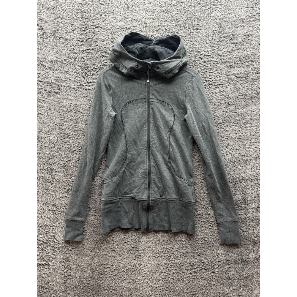 Lululemon Athletica Live Simply‎ Full Zip Hooded Jacket II Gray Womens Size 8